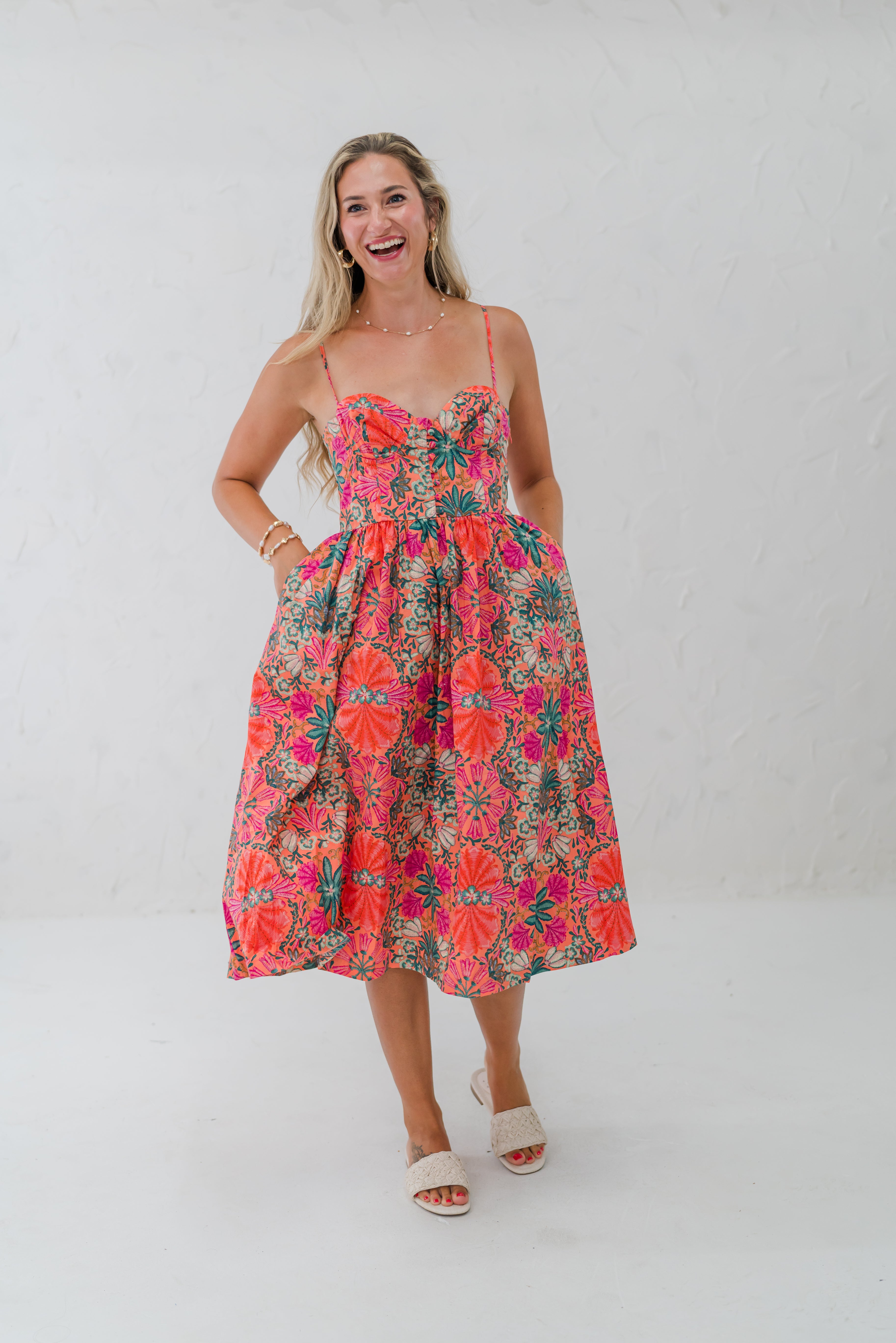 Corset Bust Midi Dress