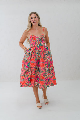 Corset Bust Midi Dress
