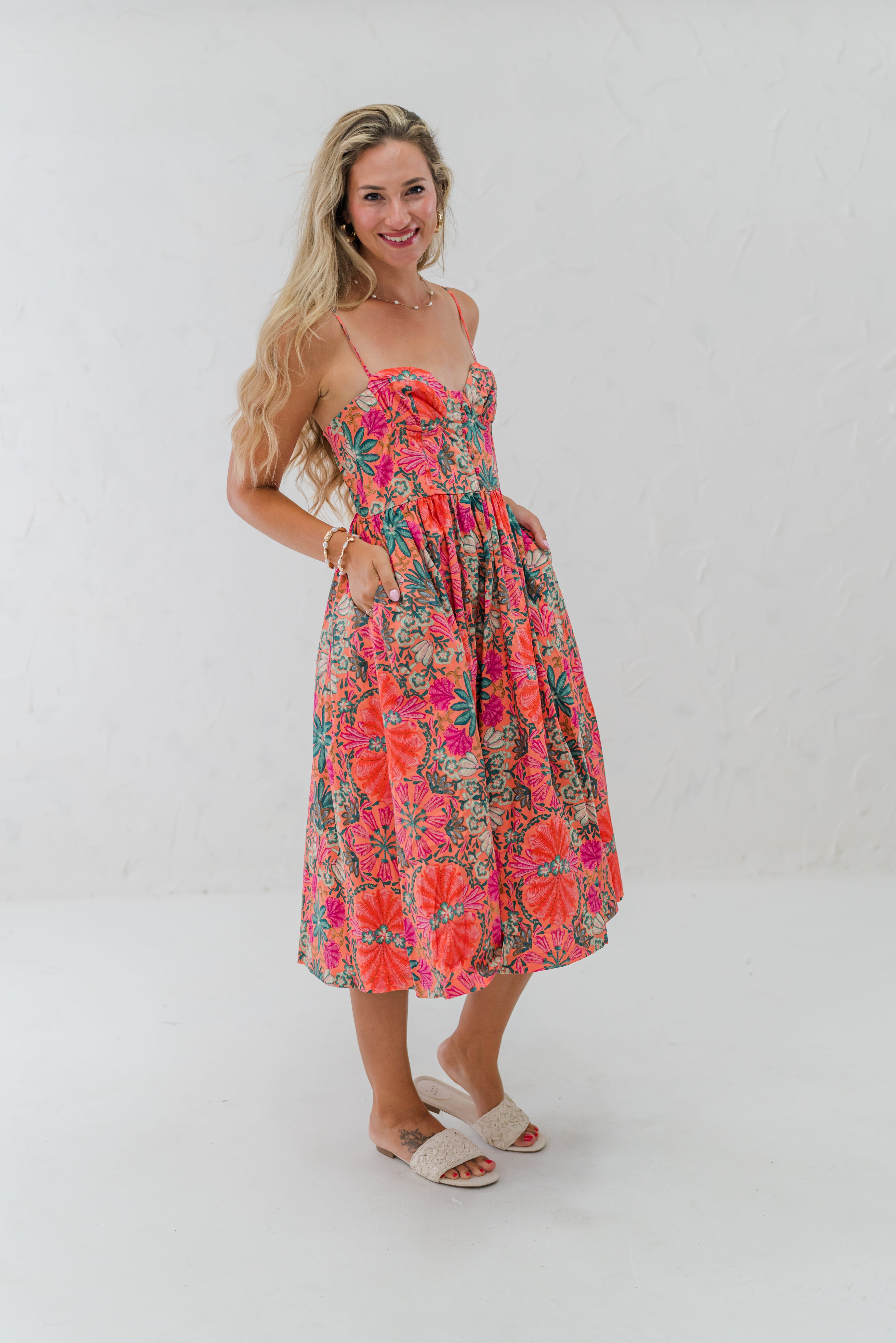 Corset Bust Midi Dress (detail view 4)