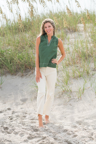 Contrast Stitch Sleeveless Top