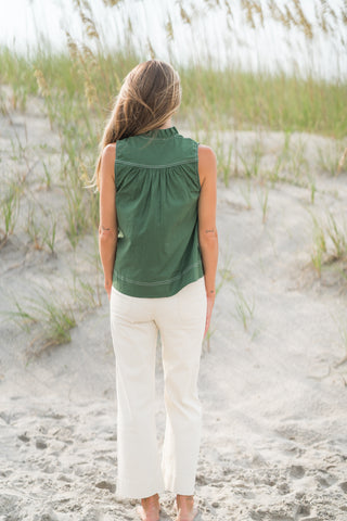 Contrast Stitch Sleeveless Top