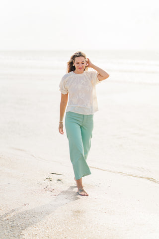 Textured Puff Sleeve Blouse