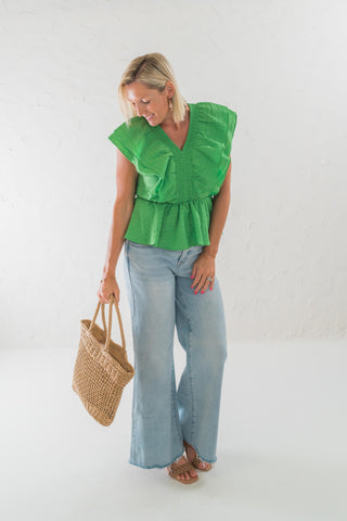 Textured Peplum Top