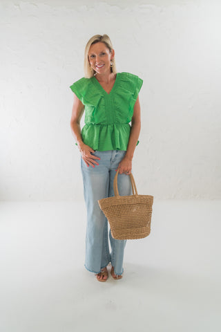 Textured Peplum Top