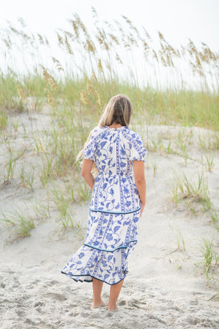 Floral Print Tiered Midi Dress