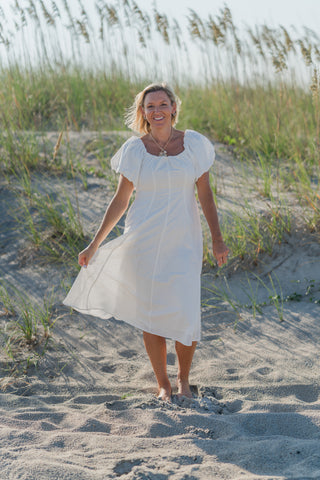 Puff Sleeveless Midi Dress