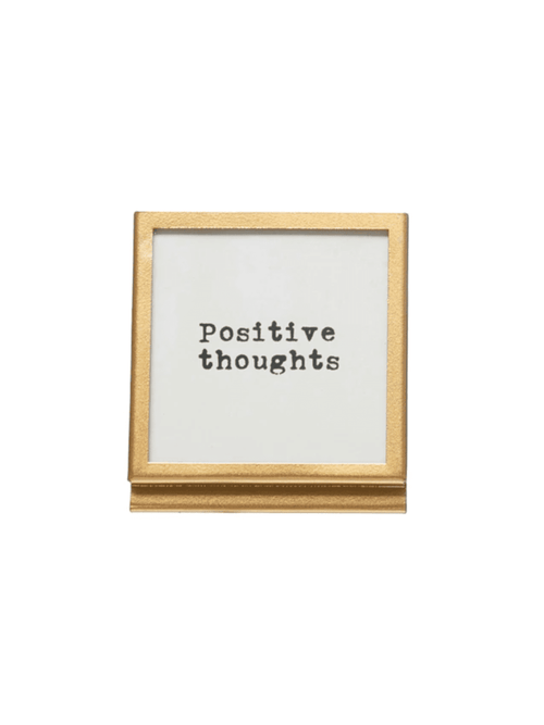 Positive Thoughts Gold Easel Frame