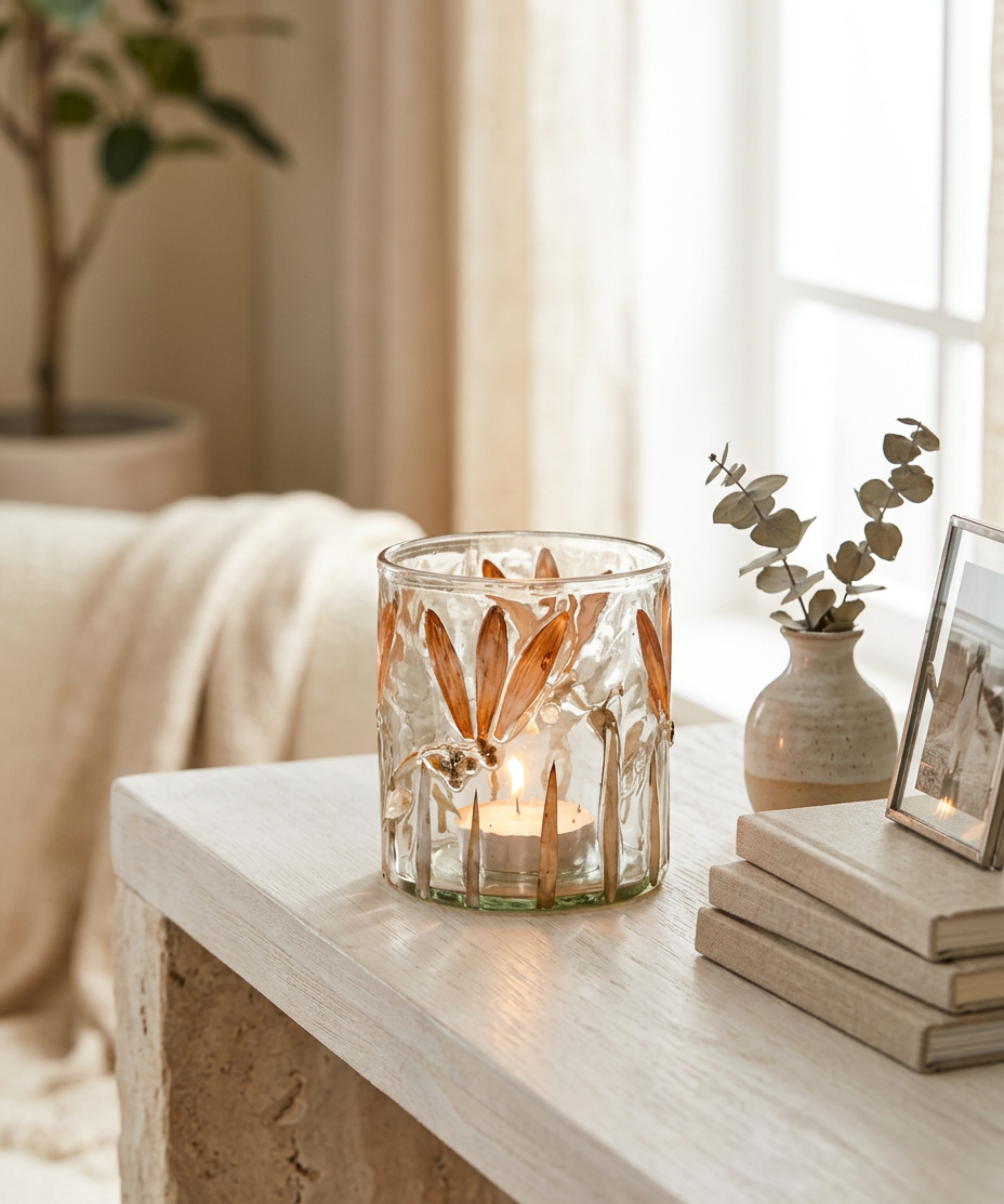 Pressed Flower Glass Jar