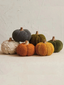 Fabric Wood Stem Pumpkins