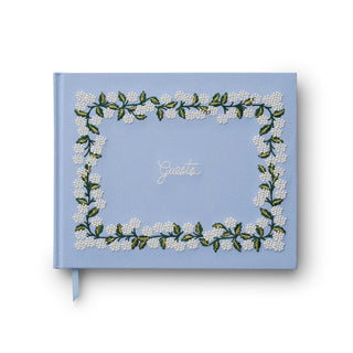 Hydrangea Embroidered Guest Book