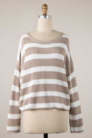Relaxed Boatneck Stripe Sweater