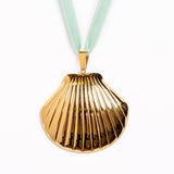 Waterproof Ribbon Shell Necklace – Gold-Plated, Tarnish-Free & Hypoallergenic (detail view 4)