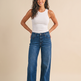 Risen Mid Rise Baggy Wide Leg Jeans