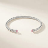 Riviera Cable Cuff Bracelet – Gold Twisted Cable Chain Bangle (detail view 3)