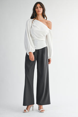 Rushed Asymmetrical Long-sleeve Top