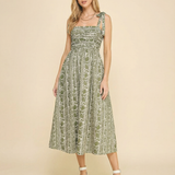 Sage Meadow Tie Strap Midi Dress (detail view 2)