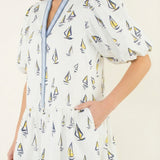 Sail Away Puff Sleeve Mini Dress (detail view 2)
