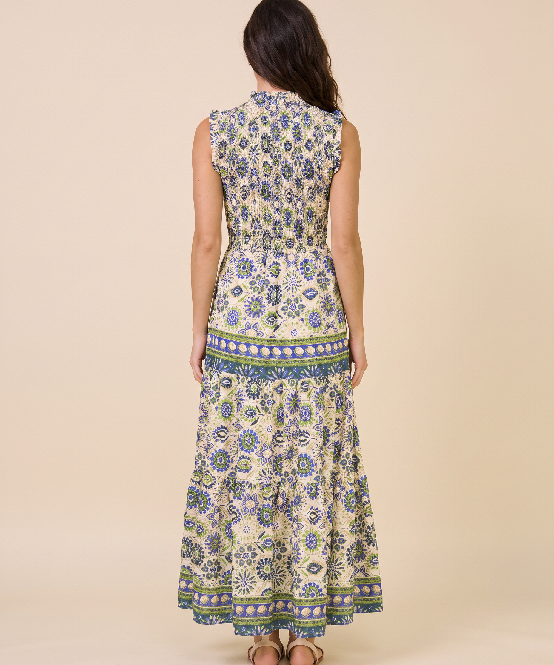 Santorini Bloom Maxi Dress