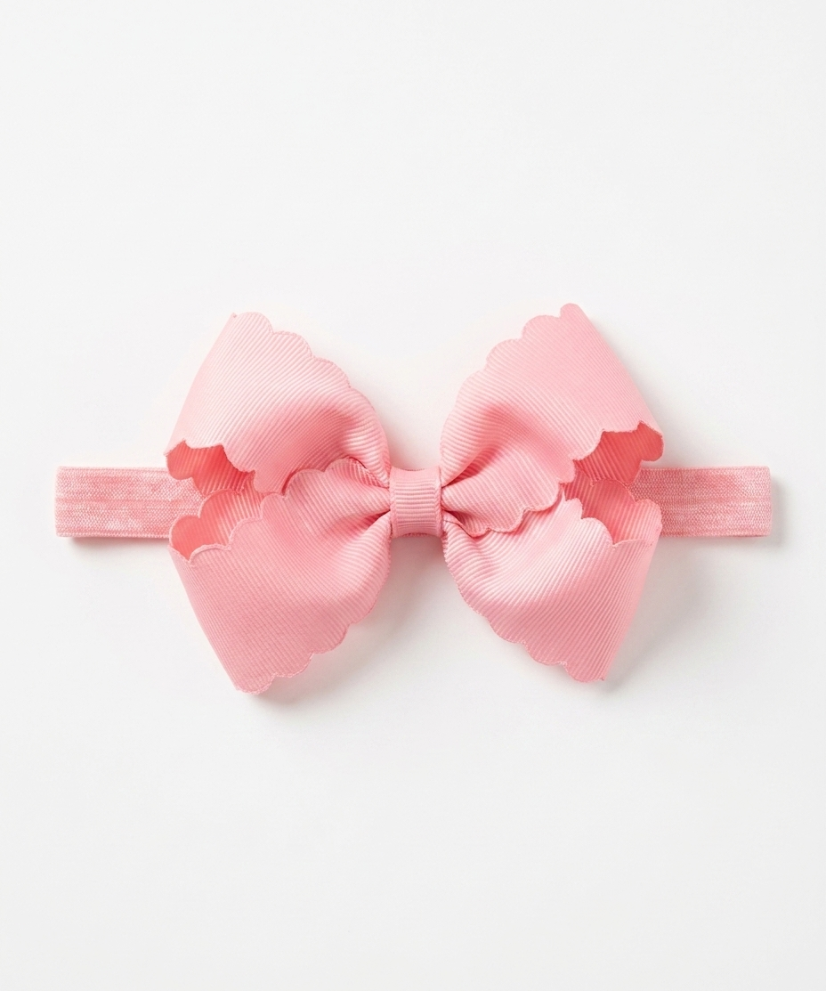 Baby & Toddler Scallop Grosgrain Bow Headband - Soft Elastic (detail view 5)