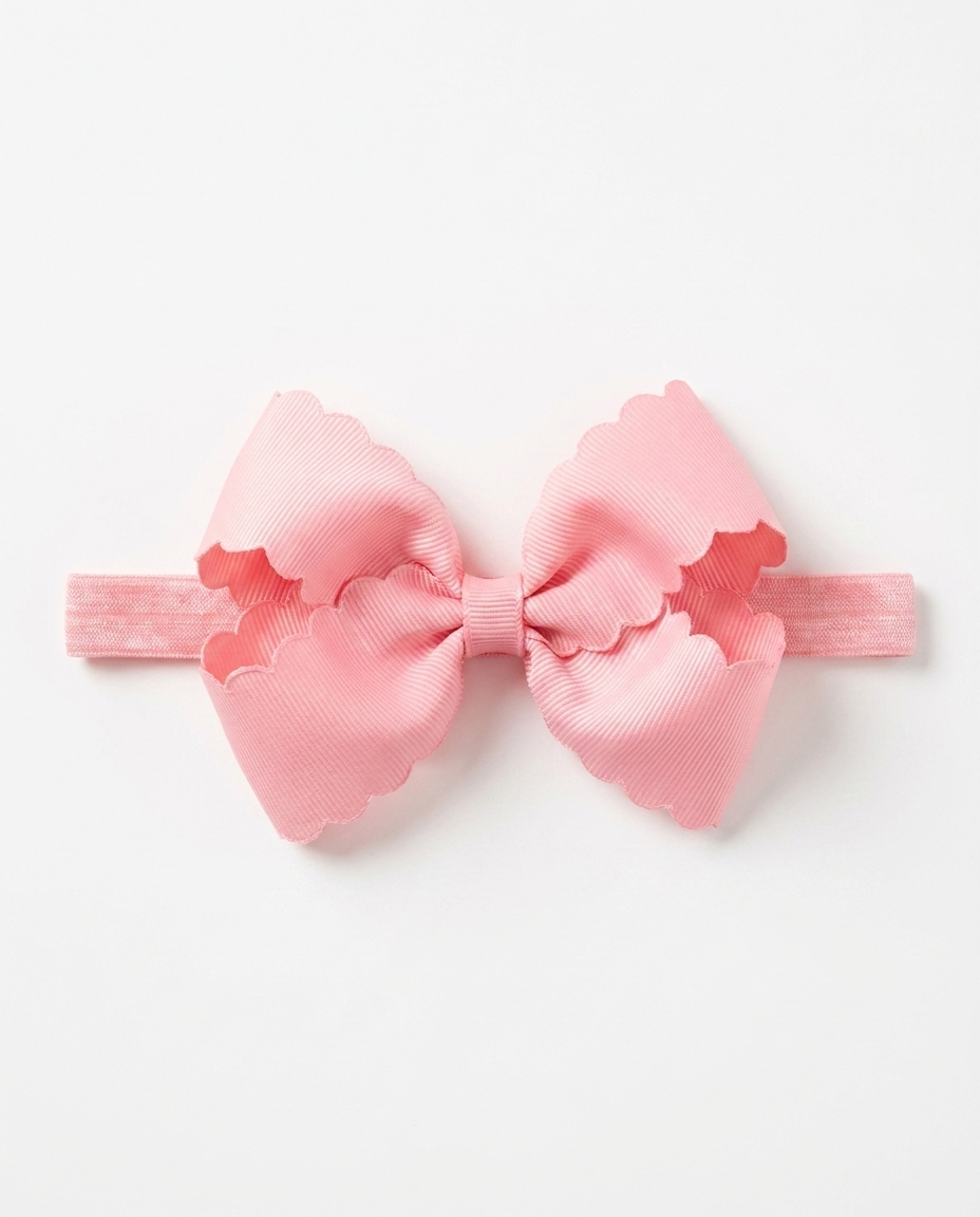 Baby & Toddler Scallop Grosgrain Bow Headband - Soft Elastic (detail view 5)