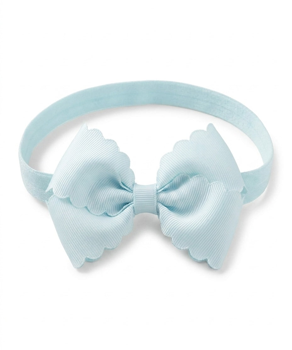 Baby & Toddler Scallop Grosgrain Bow Headband - Soft Elastic