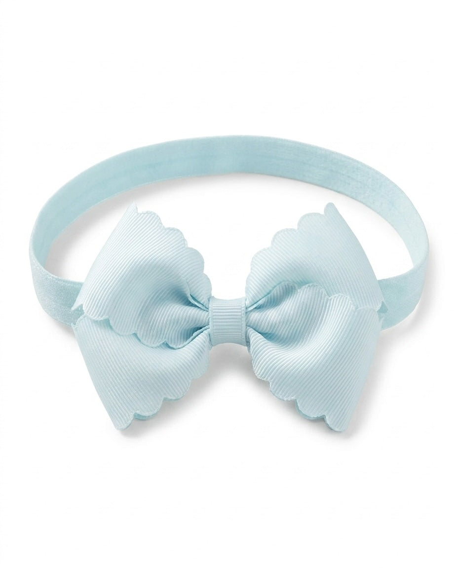 Baby & Toddler Scallop Grosgrain Bow Headband - Soft Elastic