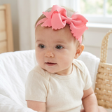Baby & Toddler Scallop Grosgrain Bow Headband - Soft Elastic (detail view 6)