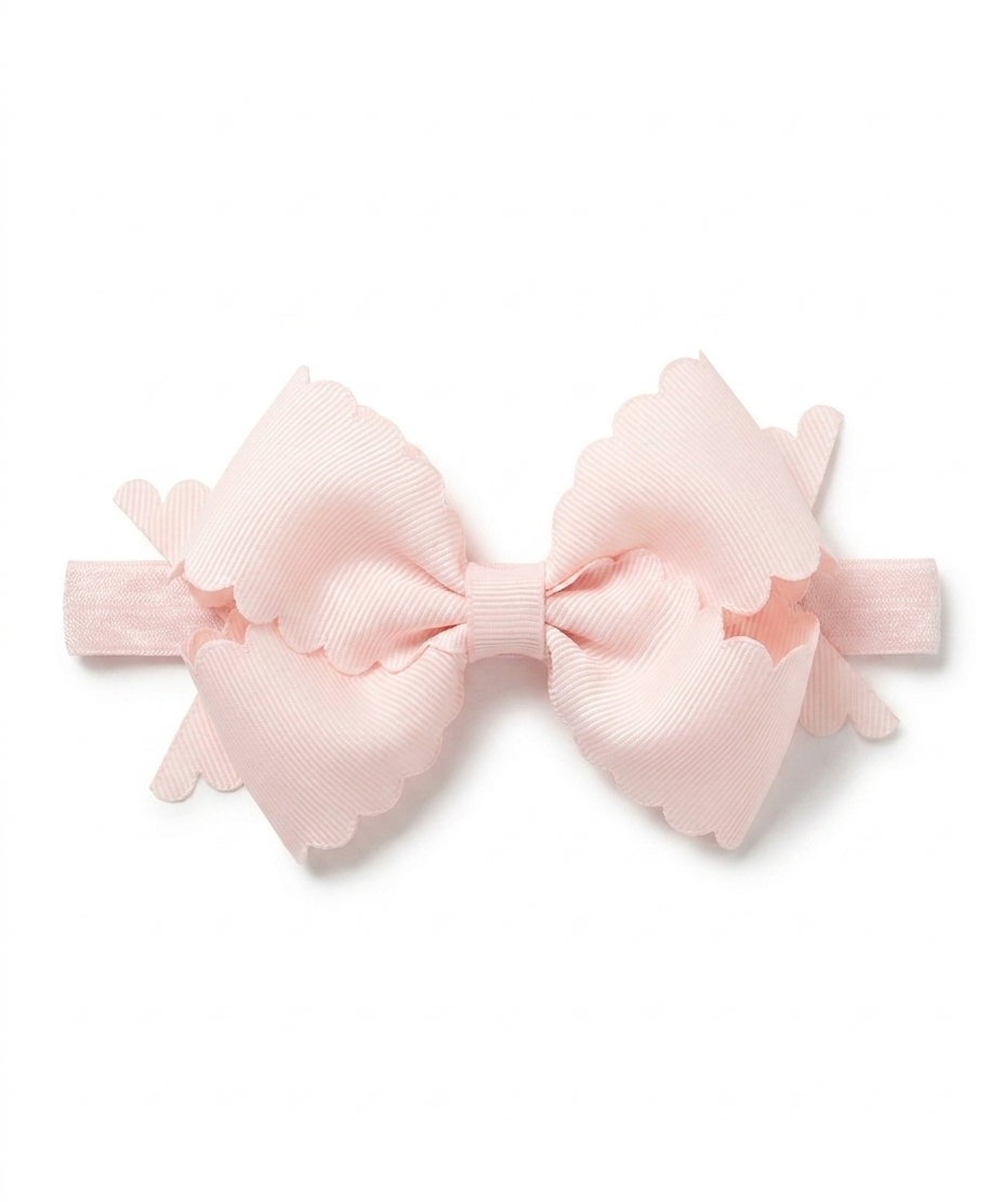 Baby & Toddler Scallop Grosgrain Bow Headband - Soft Elastic (detail view 7)
