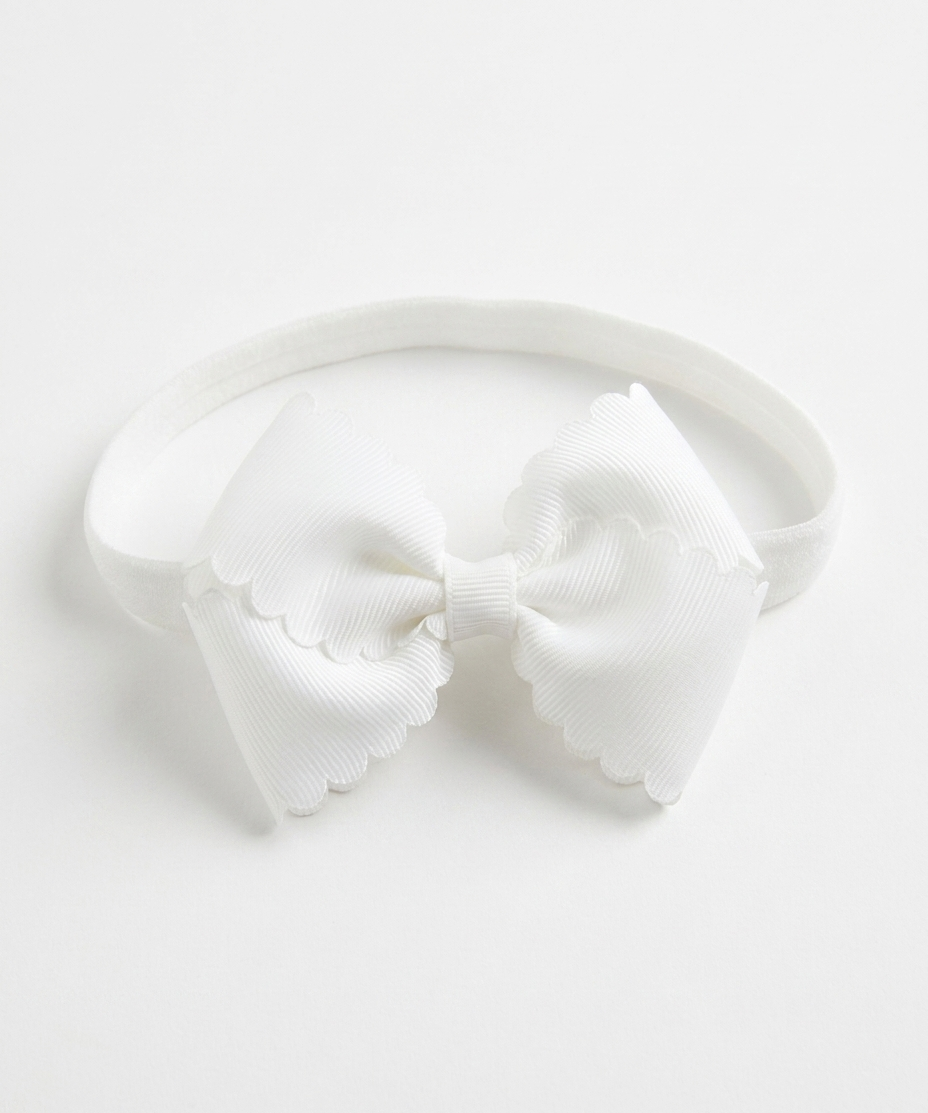Baby & Toddler Scallop Grosgrain Bow Headband - Soft Elastic (detail view 3)