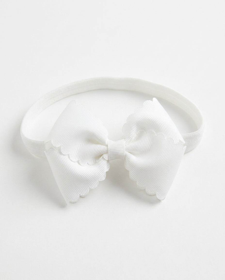 Baby & Toddler Scallop Grosgrain Bow Headband - Soft Elastic (detail view 3)