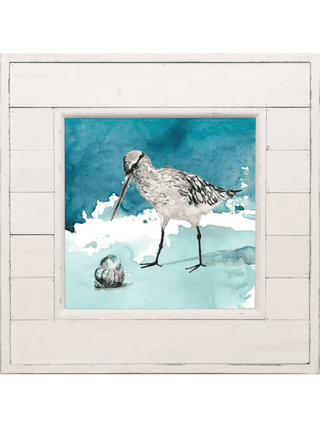 Small Delray Sandpiper 14x14, Bird Looking Left