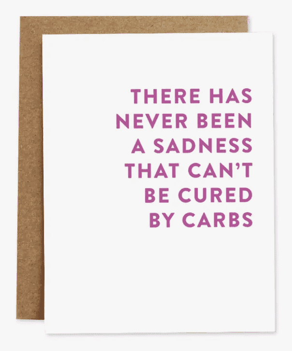 Cured By Carbs Encouragement Card