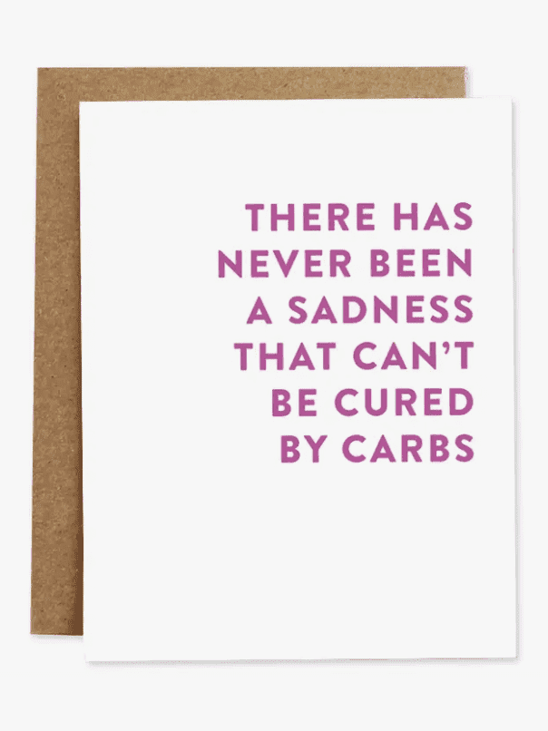 Cured By Carbs Encouragement Card