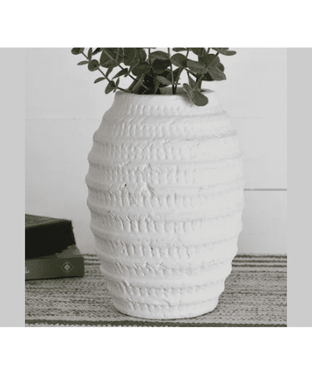 10.4" White Wash Vase