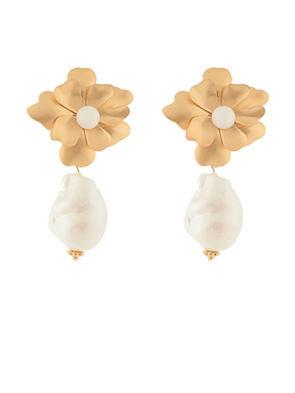 Flower & Dangle Pearl Earring