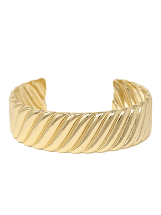 Ribbed Textured Metal Cuff