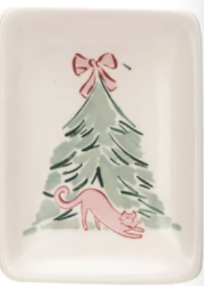 Stoneware Christmas Tree Dish