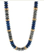 Multi-Color Beaded Necklace-Grey