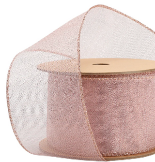 Sheer Pink Glitter Ribbon 2.5"