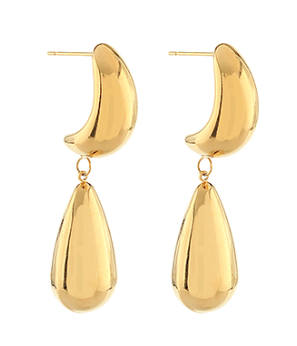 Teardrop Dangle Earrings-Gold