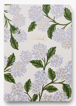 Hydrangea Stitched Notebook-White