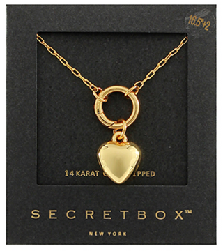 Ring & Heart Pendant Necklace-Gold