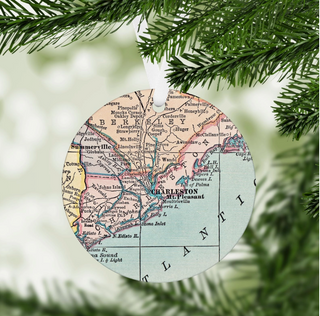 Charleston South Carolina Map Ornament