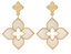 Clover Petal Drop Earrings-Cream