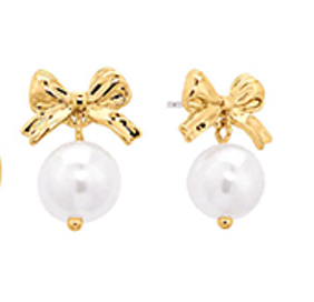 Pearl & Bow Earrings