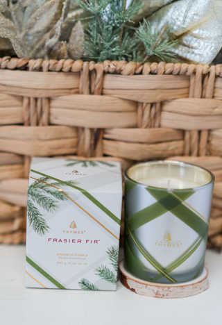 Frasier Fir Frosted Plaid Medium Poured Candle