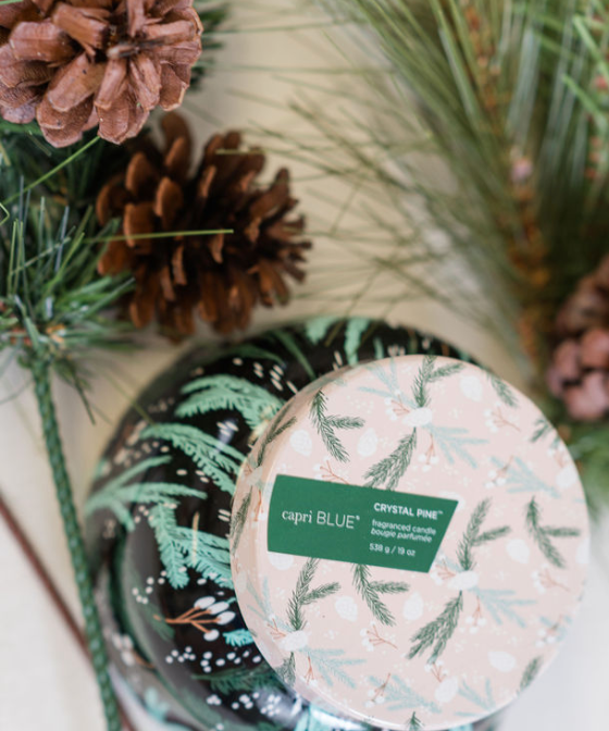 Holiday Crystal Pine Candle