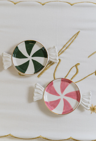 Candy Cane Tidbit Plate