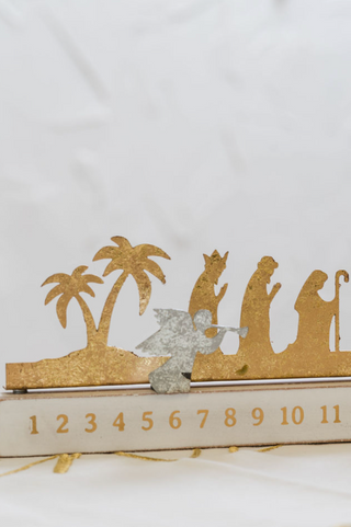 Gold Nativity Countdown Calendar