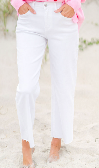 High Rise Crop Wide Leg Jeans